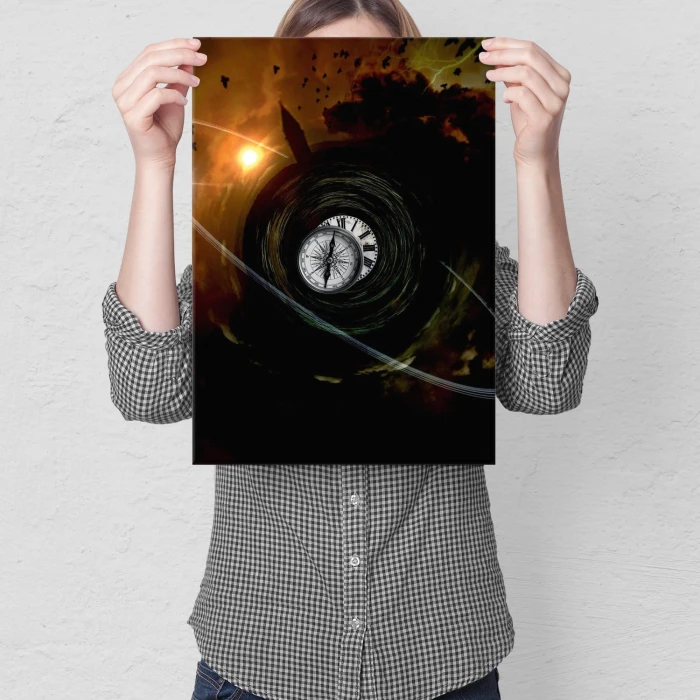 Plakat metalowy Time travel Prezent