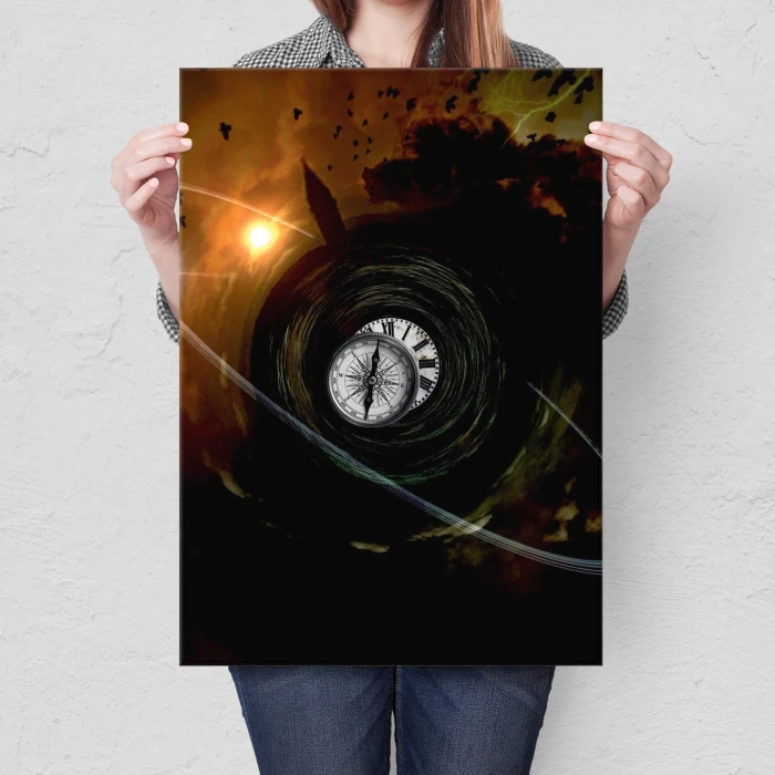 Plakat metalowy Time travel Prezent