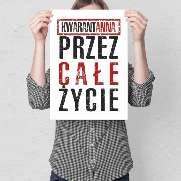 Plakat metalowy Kwarantanna Prezent