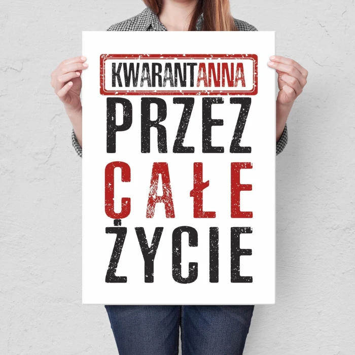 Plakat metalowy Kwarantanna Prezent