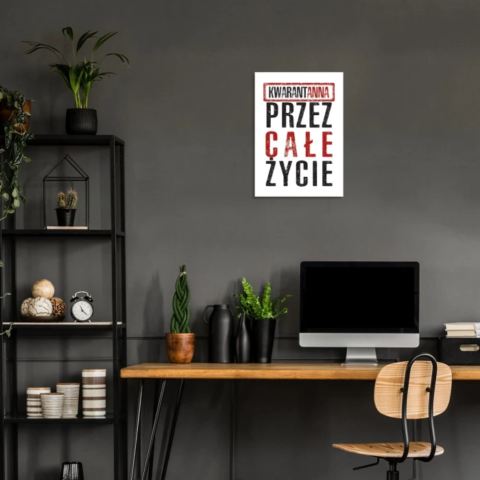 Plakat metalowy Kwarantanna Prezent