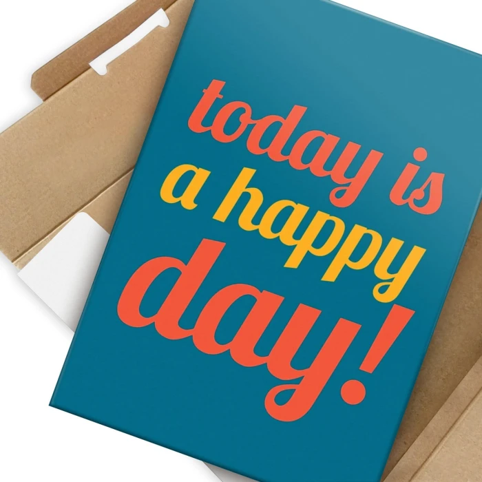 Plakat metalowy Today is a happy day Prezent