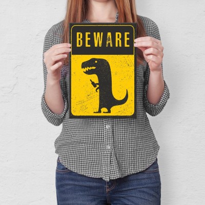 Plakat metalowy Beware monster Prezent