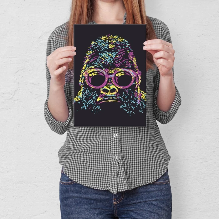 Plakat metalowy Gorilla abstract Prezent