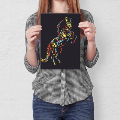 Plakat metalowy Horse abstract Prezent