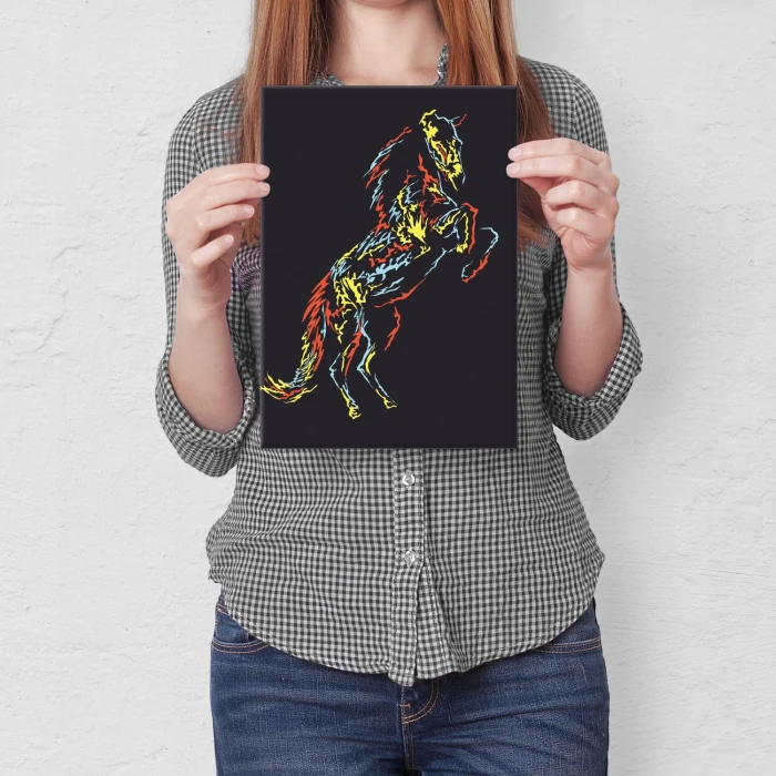 Plakat metalowy Horse abstract Prezent