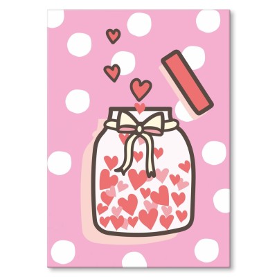 Plakat metalowy Love jar Prezent