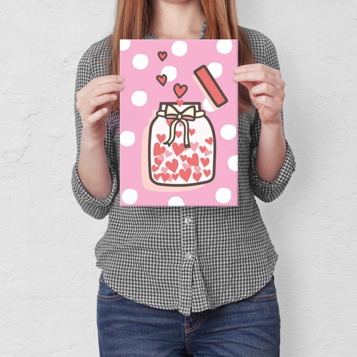 Plakat metalowy Love jar Prezent