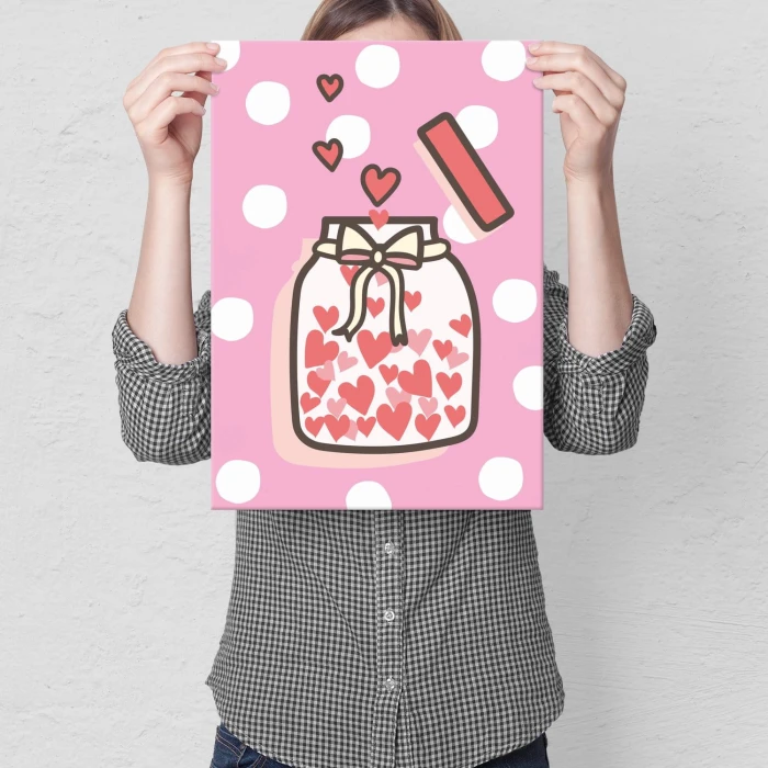 Plakat metalowy Love jar Prezent