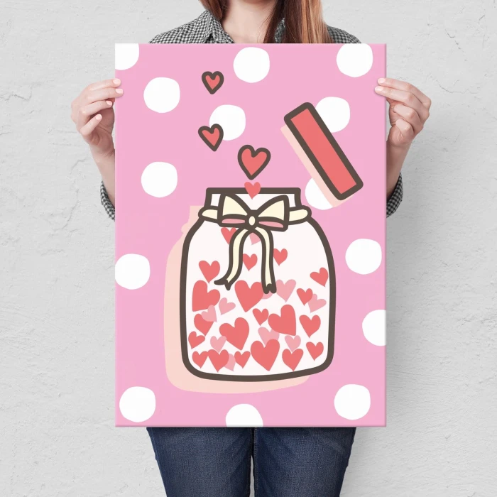 Plakat metalowy Love jar Prezent