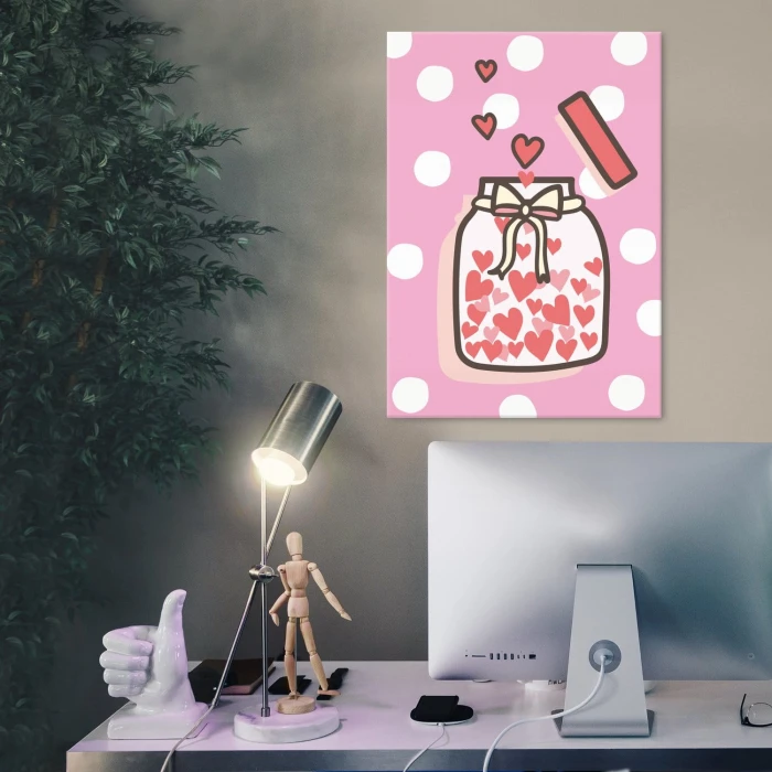 Plakat metalowy Love jar Prezent