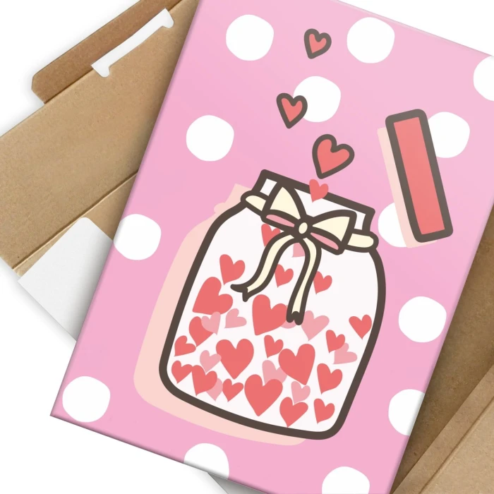 Plakat metalowy Love jar Prezent