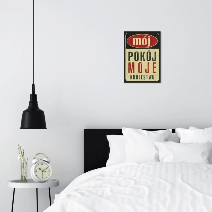 Plakat metalowy Pokój moje królestwo Prezent