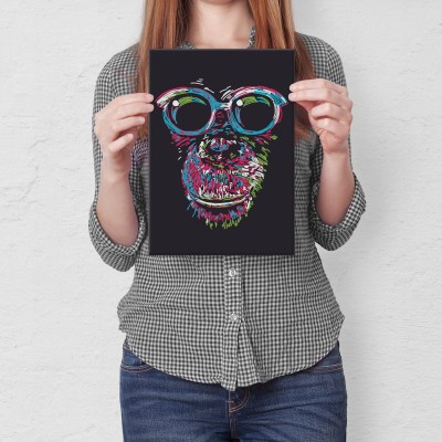 Plakat metalowy Monkey abstract Prezent