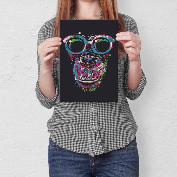 Plakat metalowy Monkey abstract Prezent