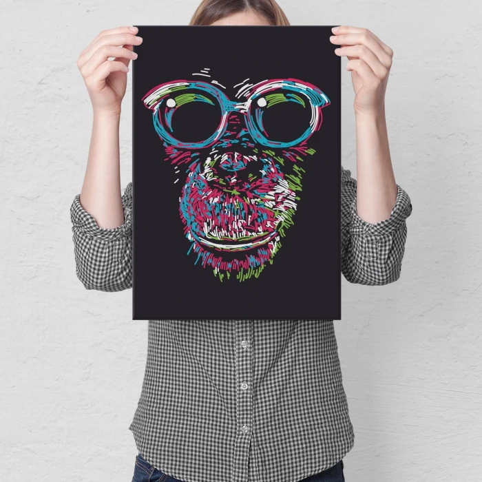 Plakat metalowy Monkey abstract Prezent