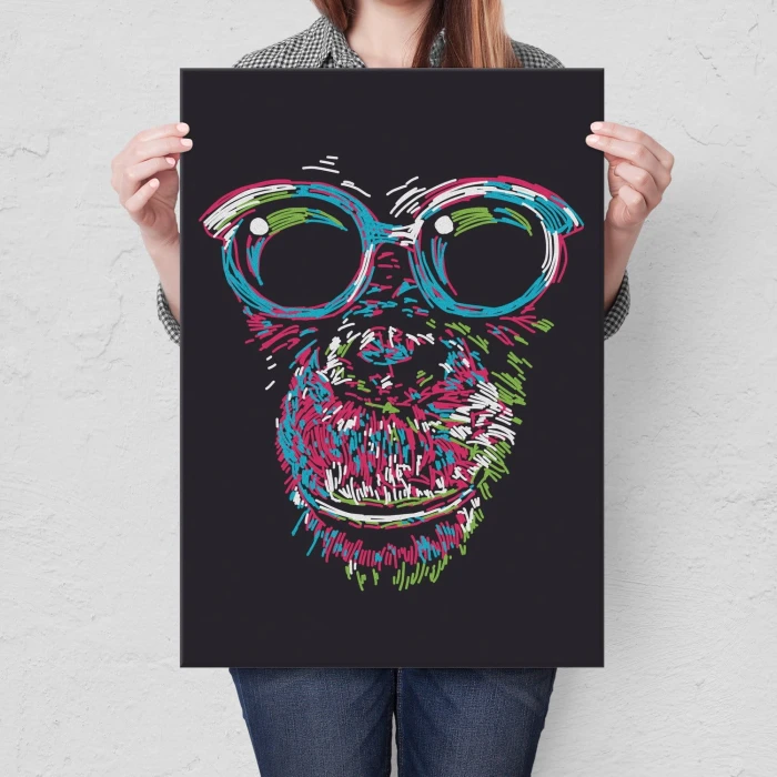 Plakat metalowy Monkey abstract Prezent