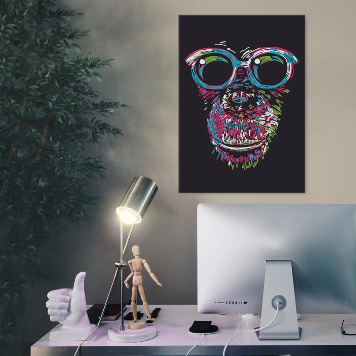 Plakat metalowy Monkey abstract Prezent