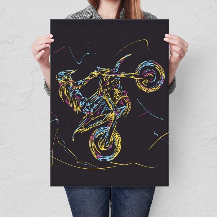 Plakat metalowy Motorbike abstract Prezent