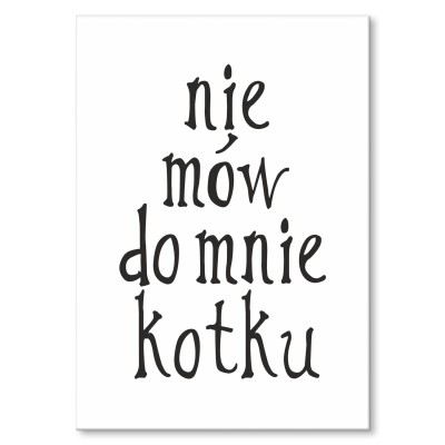 Plakat metalowy Nie mów do mnie kotku Prezent