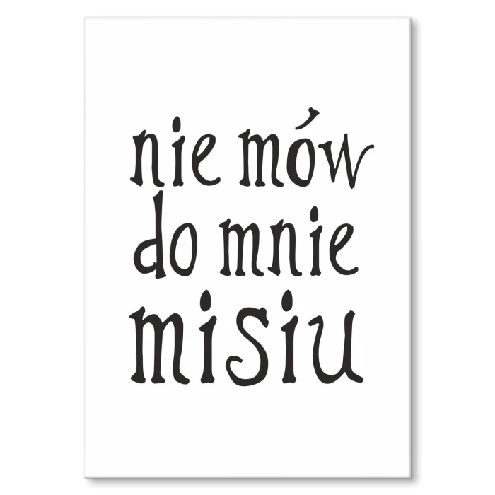Plakat metalowy Nie mów do mnie misiu Prezent