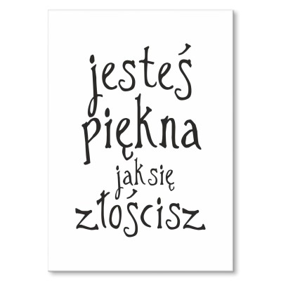 Plakat metalowy Piękna złośnica Prezent