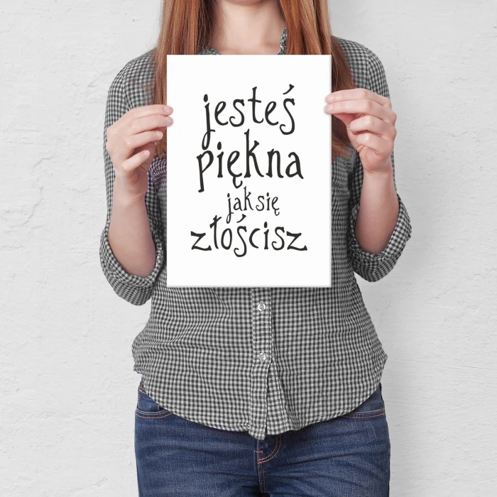 Plakat metalowy Piękna złośnica Prezent