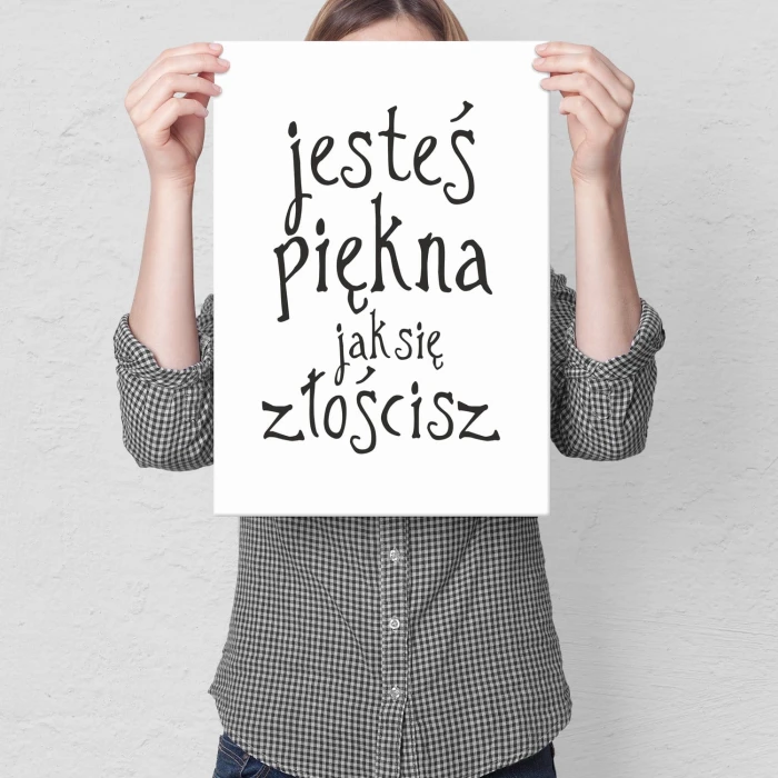 Plakat metalowy Piękna złośnica Prezent