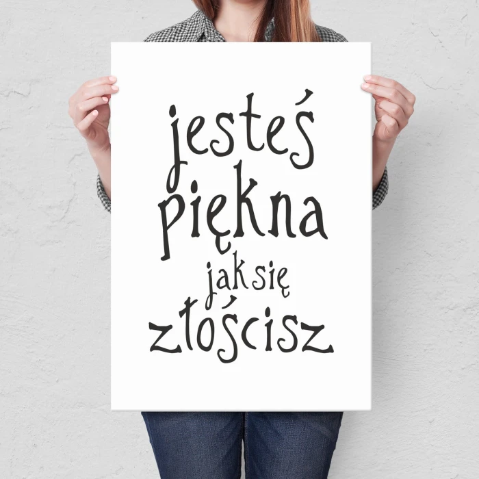 Plakat metalowy Piękna złośnica Prezent