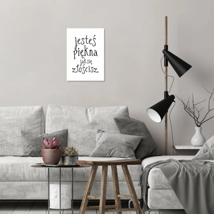 Plakat metalowy Piękna złośnica Prezent