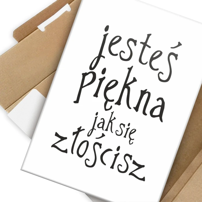 Plakat metalowy Piękna złośnica Prezent