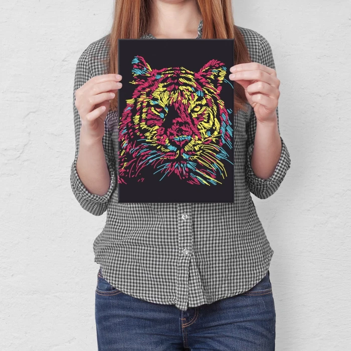 Plakat metalowy Tiger abstract Prezent