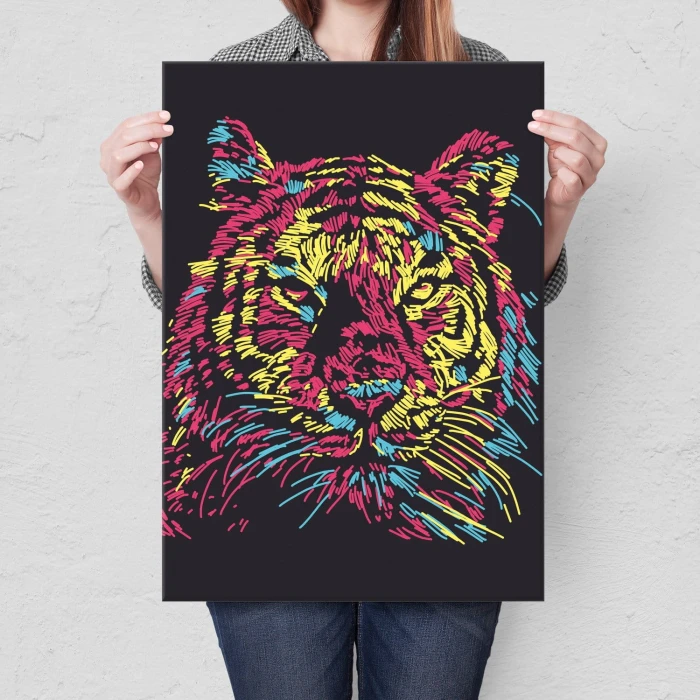 Plakat metalowy Tiger abstract Prezent