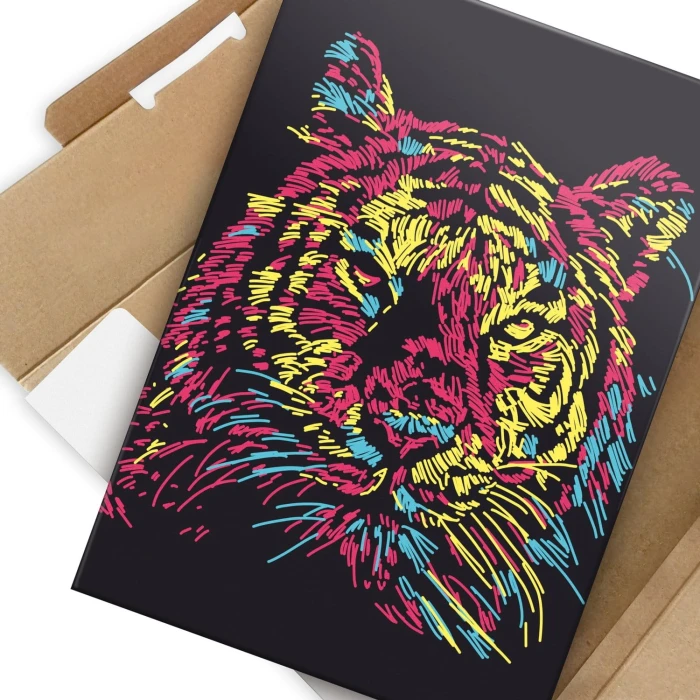 Plakat metalowy Tiger abstract Prezent