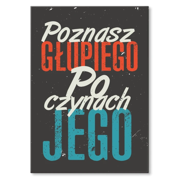 Plakat metalowy Poznasz głupiego Prezent