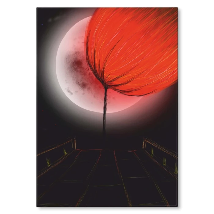 Plakat metalowy Orange moon Prezent