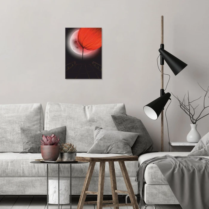 Plakat metalowy Orange moon Prezent