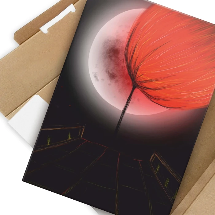 Plakat metalowy Orange moon Prezent