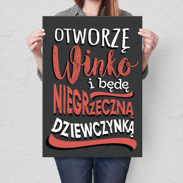 Plakat metalowy Niegrzeczna dziewczynka Prezent