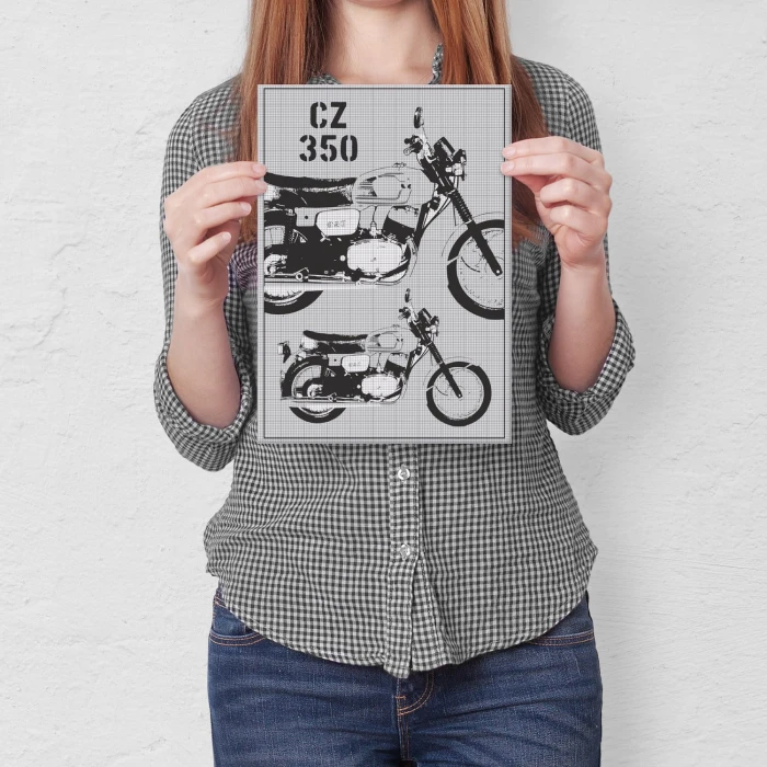 Plakat metalowy CZ350 Prezent