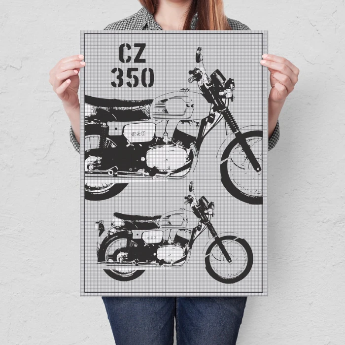 Plakat metalowy CZ350 Prezent