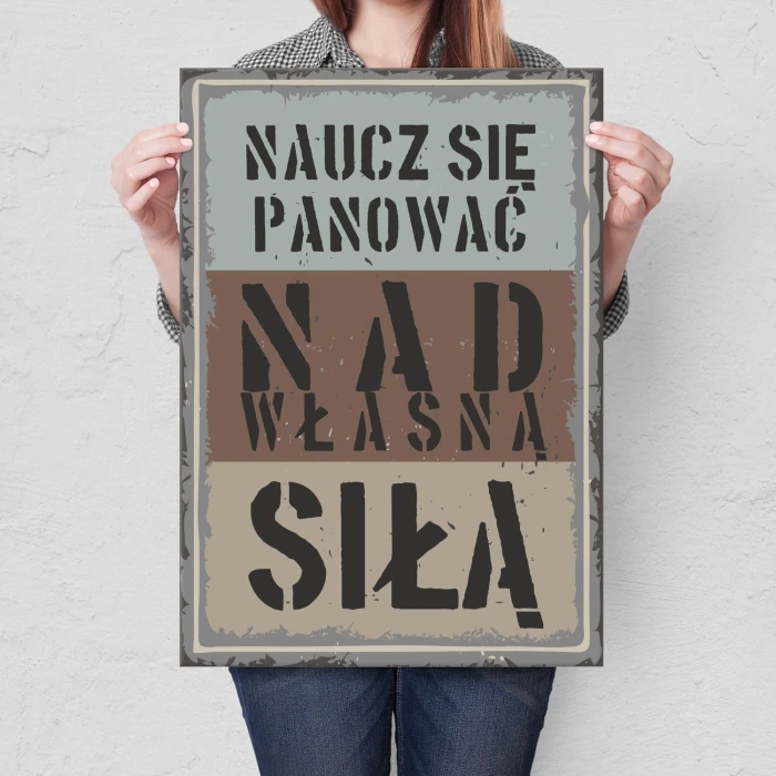 Plakat metalowy Naucz się panować Prezent