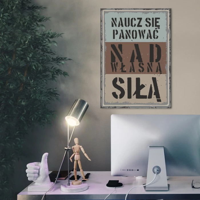 Plakat metalowy Naucz się panować Prezent