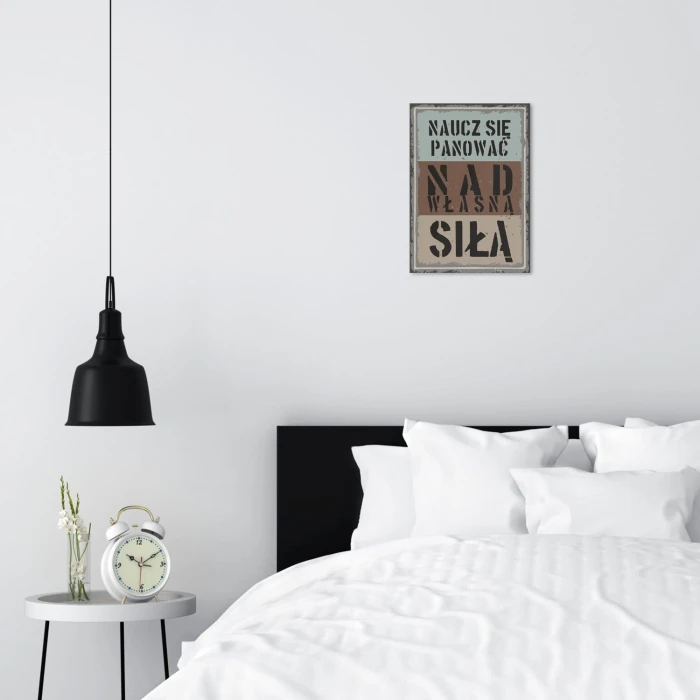 Plakat metalowy Naucz się panować Prezent