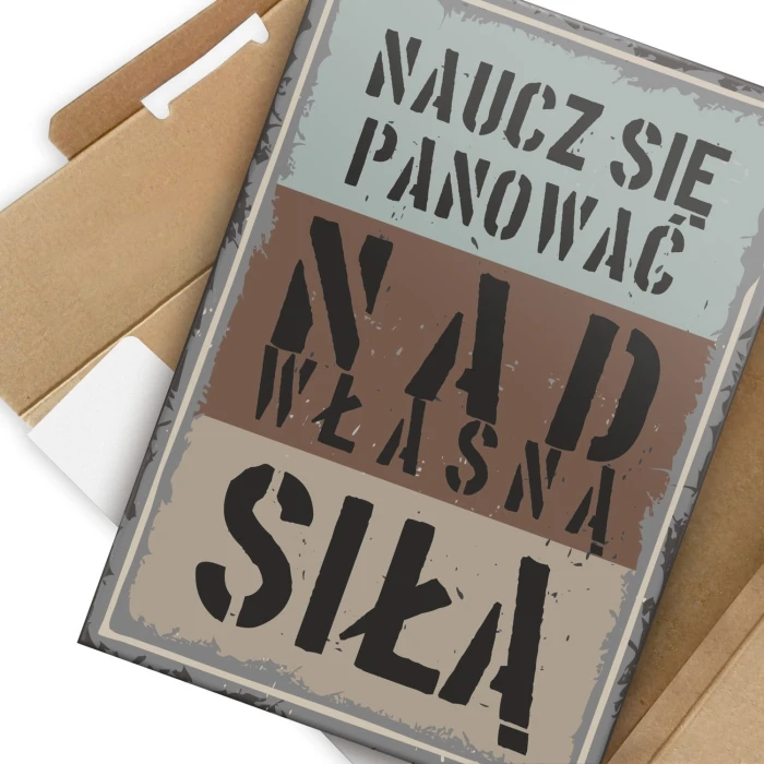 Plakat metalowy Naucz się panować Prezent