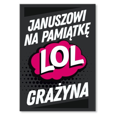 Plakat metalowy Januszowi Grażyna Prezent