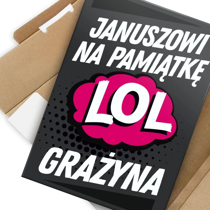 Plakat metalowy Januszowi Grażyna Prezent