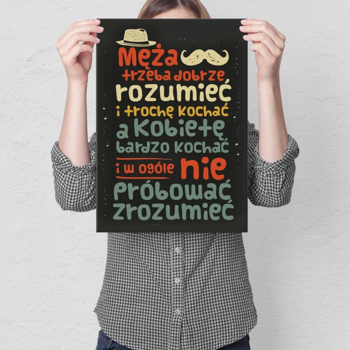 Plakat metalowy Męża trzeba rozumieć Prezent