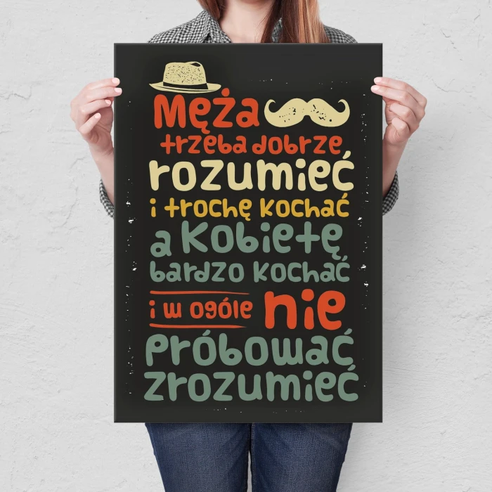 Plakat metalowy Męża trzeba rozumieć Prezent