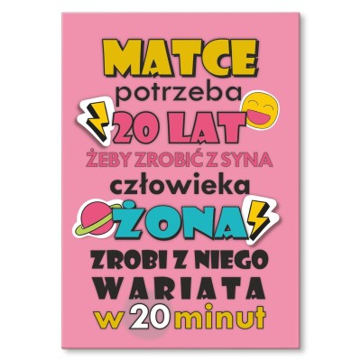 Plakat metalowy Marce potrzeba Prezent